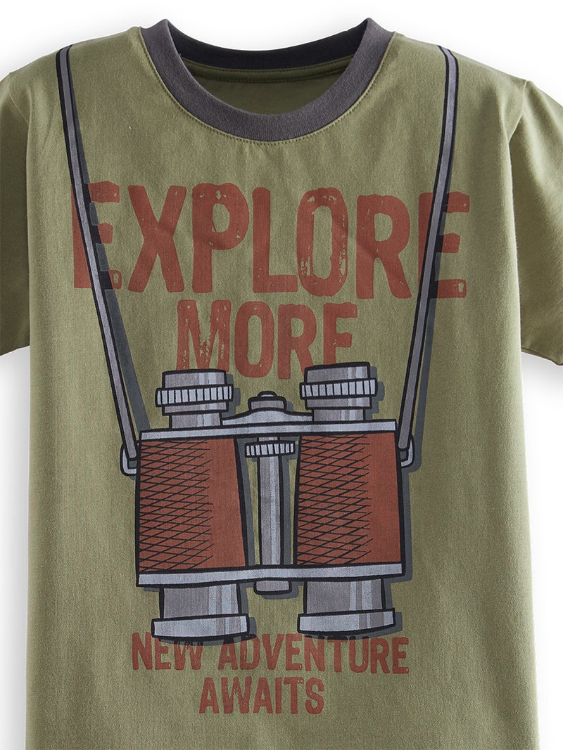 Denokids Explore Boy T-shirt&Gabardine Shorts Set - Image 5